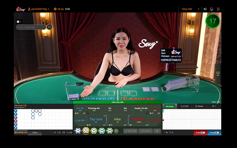 Sảnh Casino 77Bet với các trò chơi Baccarat, Poker