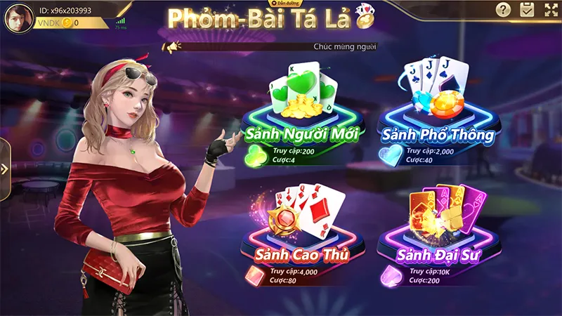 Không gian cá cược game bài 77Bet