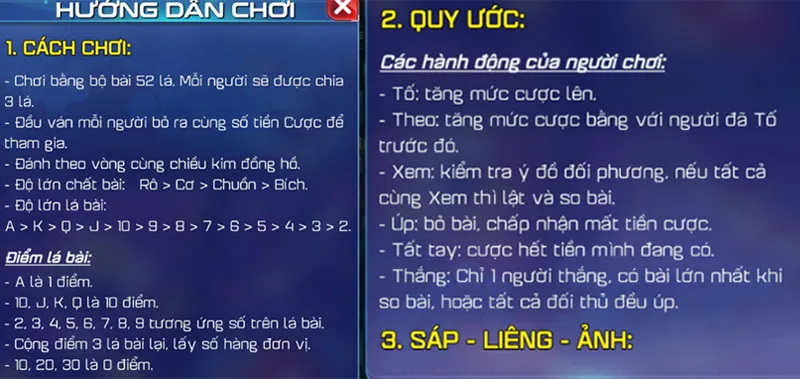 Cách tính điểm trong liêng online 77Bet