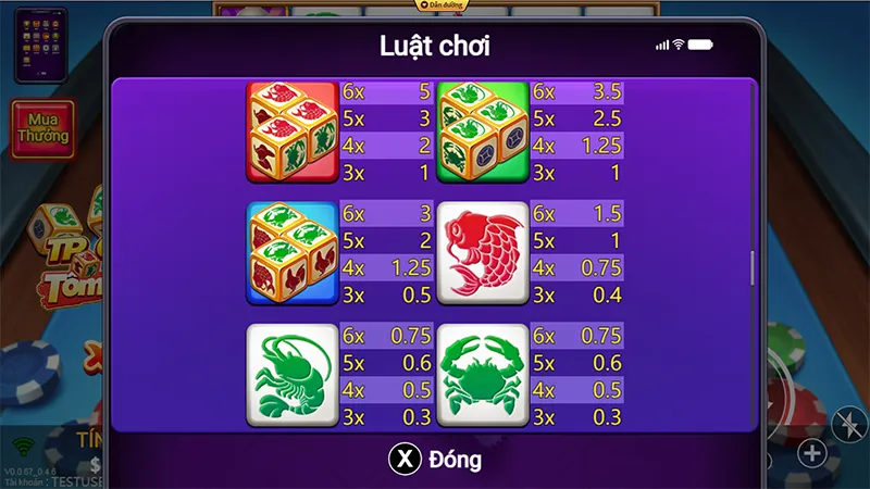 Các biểu tượng đặt cược trong nổ hũ bầu cua 77Bet