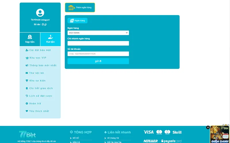 Cách Rút Tiền 77Bet - Các Phương Thức Và Lưu Ý Quan Trọng